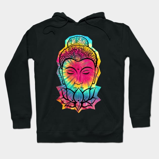 Tie-dye Lotus Buddha Hoodie by kzenabi